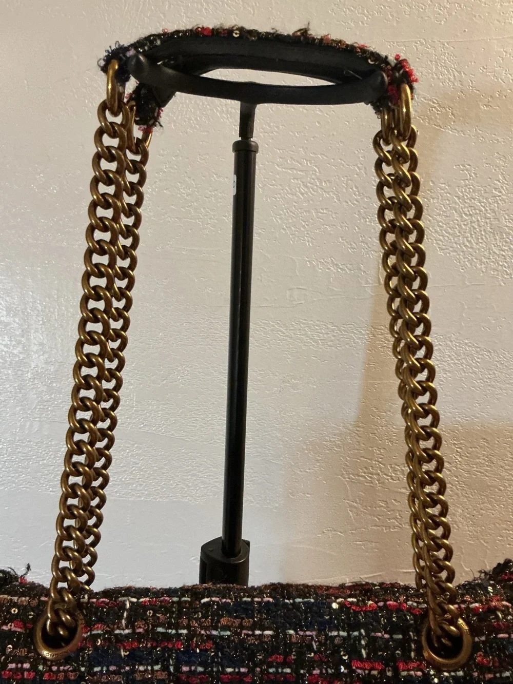 Kurt Geiger London Kensington Tweed Shoulder Bag w/Chain Strap - Multicolor